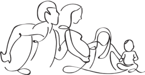 Silhouette d'une famille